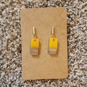 Mixed Media Yellow Goldenrod Earrings